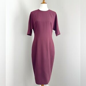 Ted Baker Dolman Midi Dress Size 4 Sheath Short Sleeve